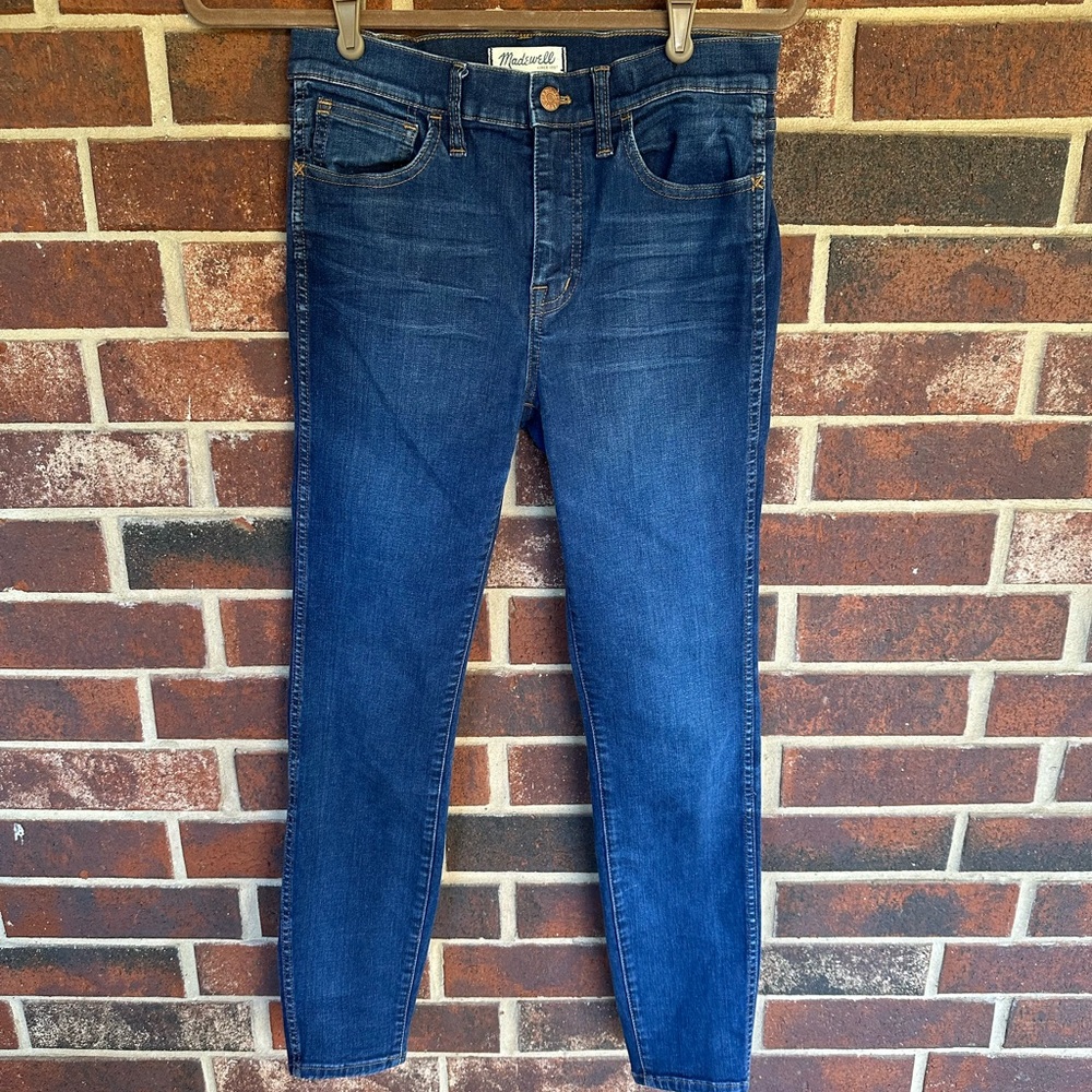 Madewell High Riser Skinny Dark Blue Denim Jeans Size 28